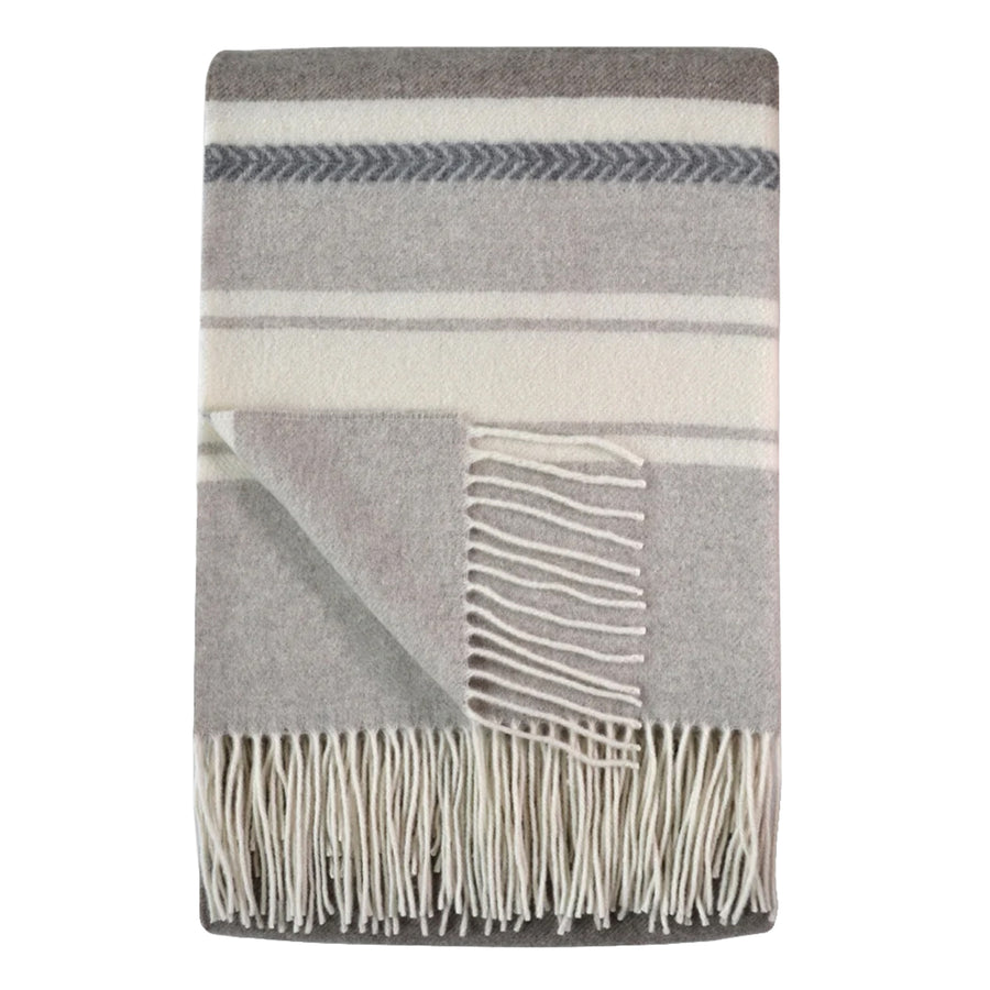 Brown with Ivory & Pale Grey Stripes