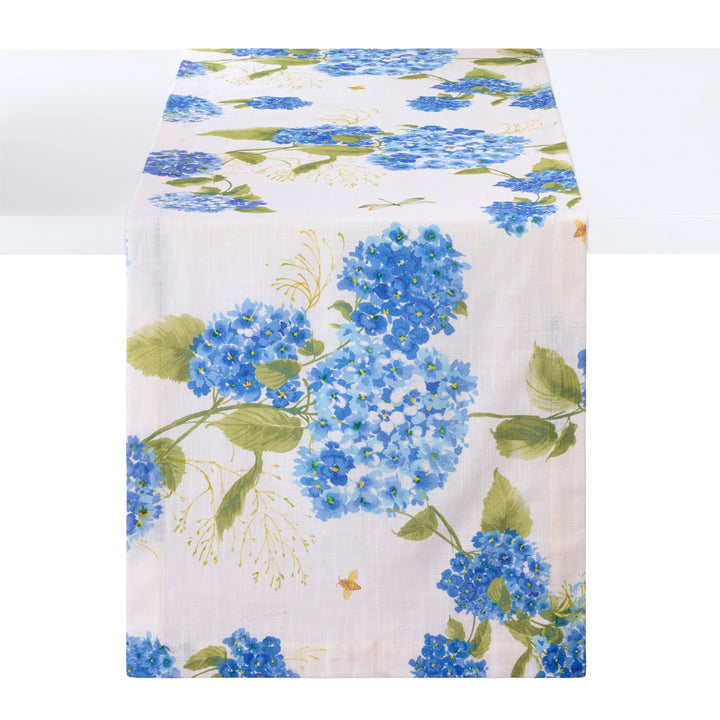 Hydrangea Cotton Print Table Runner 15x90