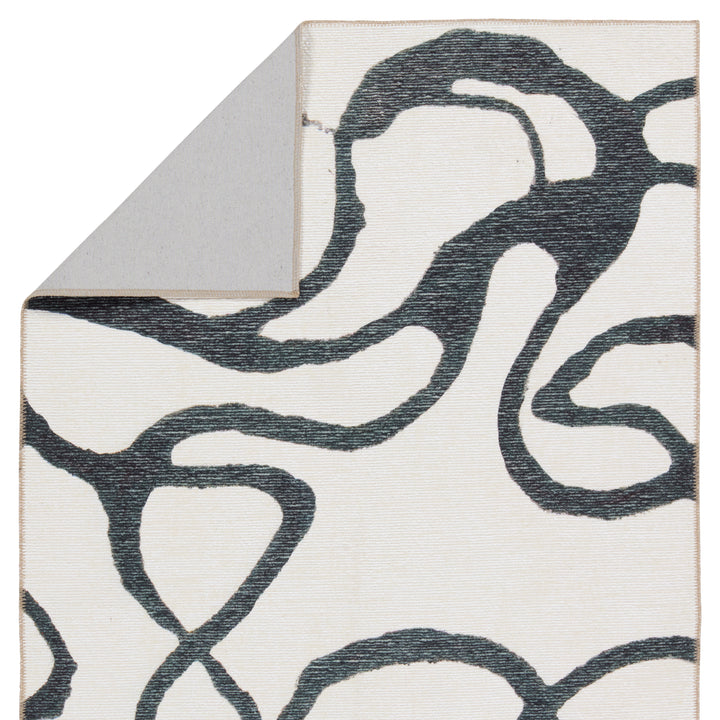 Cosme Powerloomed Indoor Abstract White/ Gray Area Rug (IBIS - IBS07)