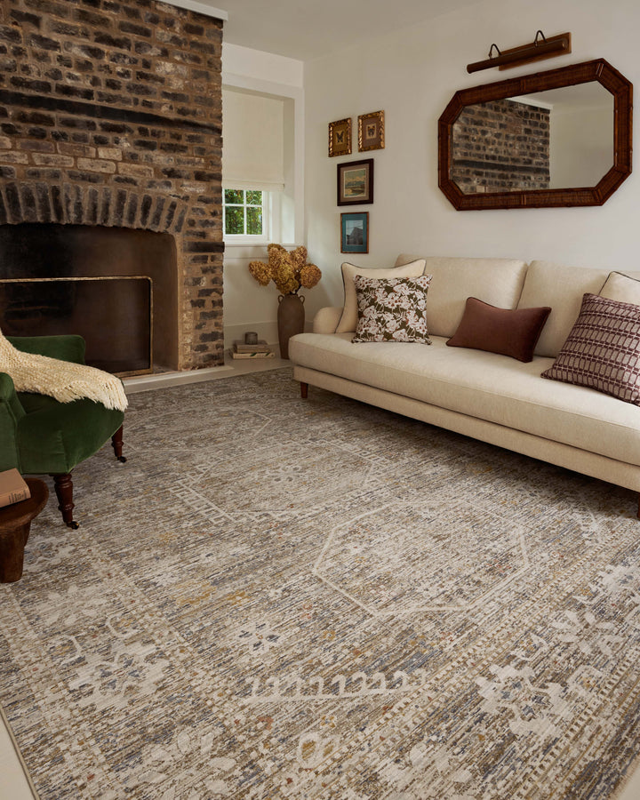 Chris Loves Julia x Loloi Ida Taupe / Multi Accent Rug (IDA-01)