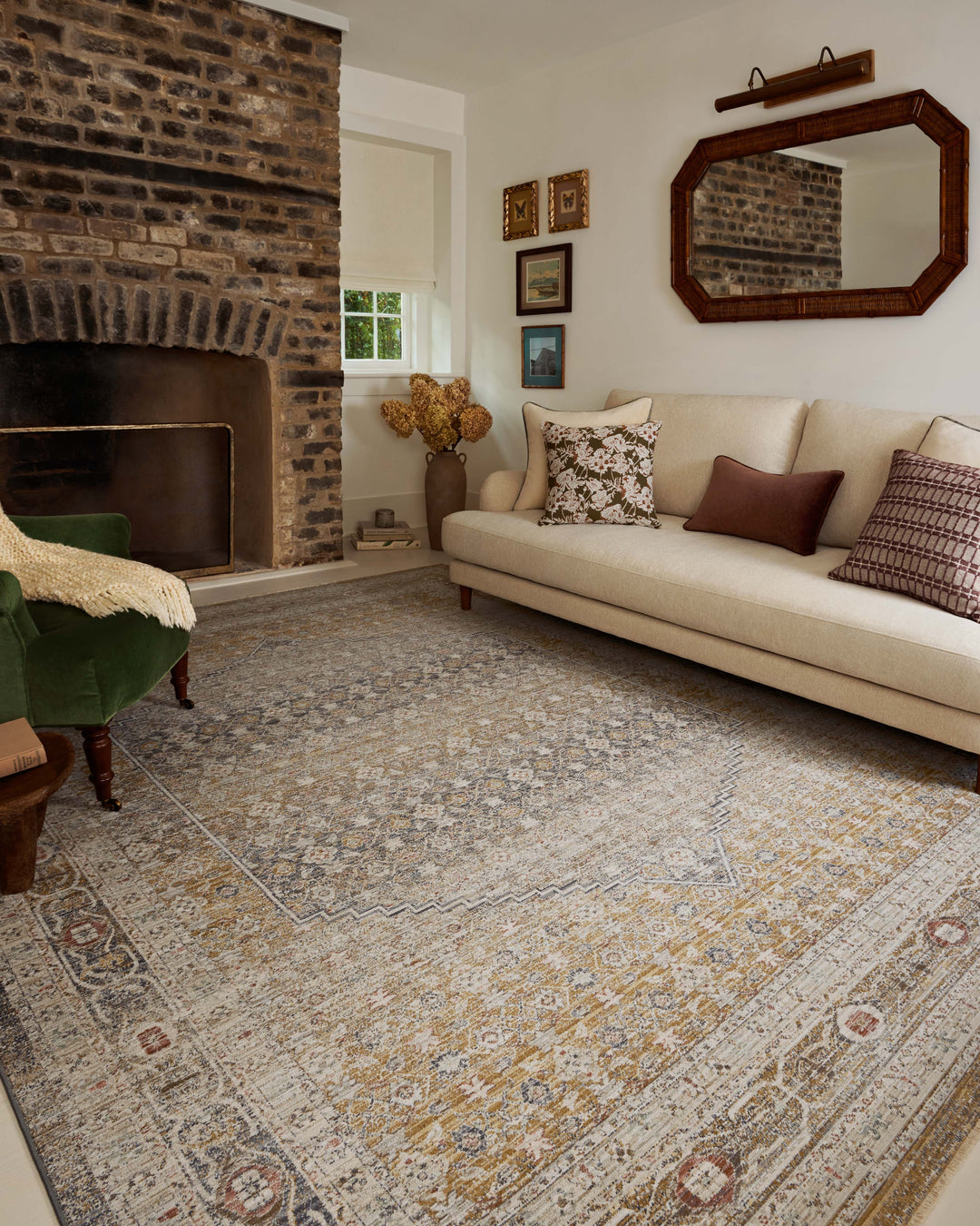 Chris Loves Julia x Loloi Ida Stone / Gold Accent Rug (IDA-02)