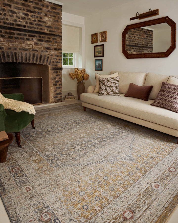Chris Loves Julia x Loloi Ida Stone / Gold Accent Rug (IDA-02)
