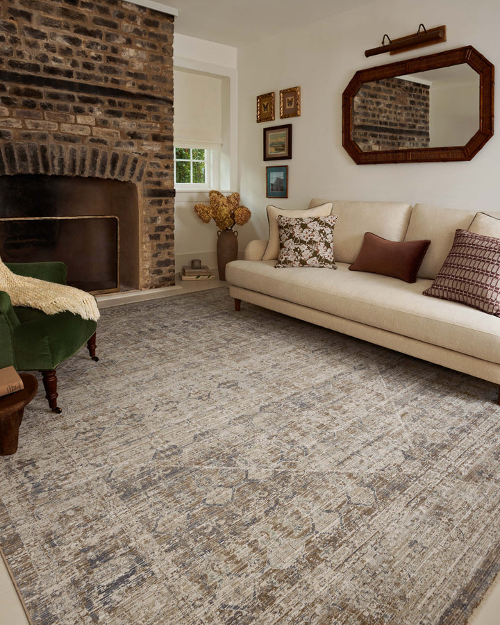 Chris Loves Julia x Loloi Ida Slate / Natural Accent Rug (IDA-06)