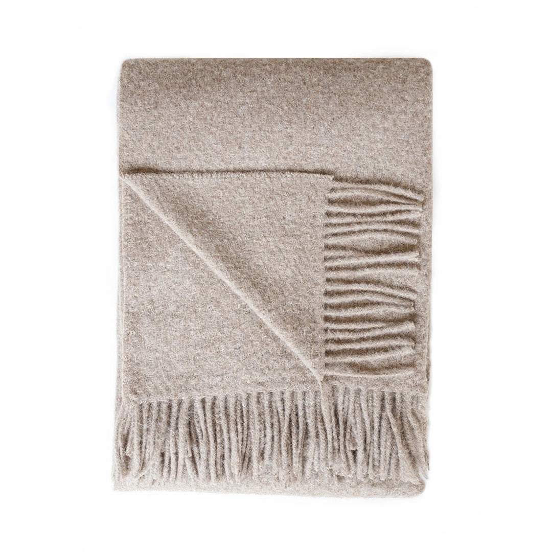 Cork Alpaca Wool Throw (Latte Melange)
