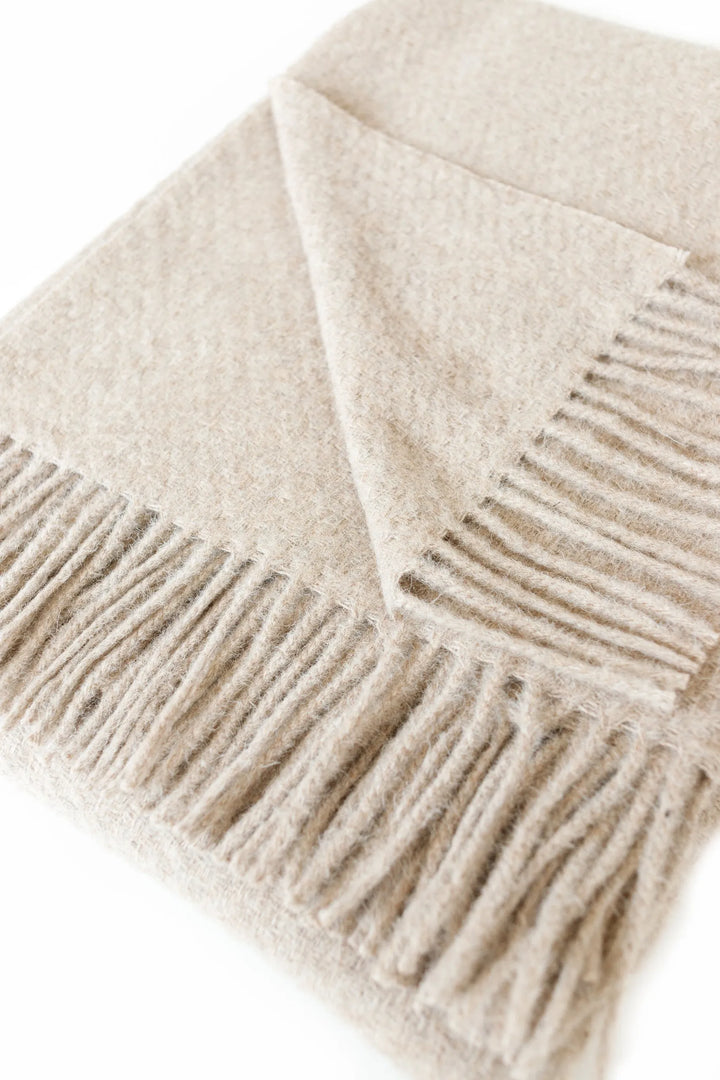 Cork Oatmeal Alpaca Wool Throw