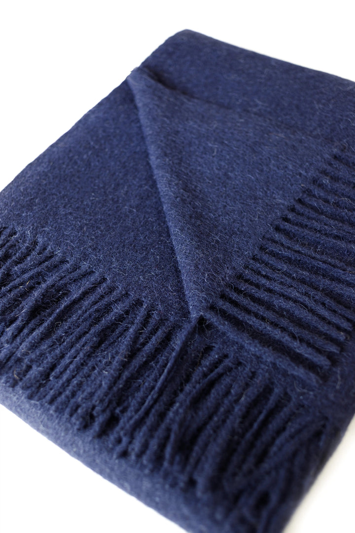 Cork Alpaca Wool Throw (Navy)