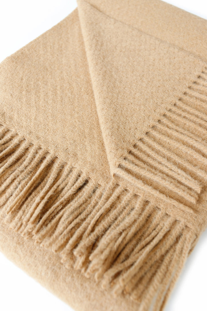 Cork Alpaca Wool Throw (Camel)