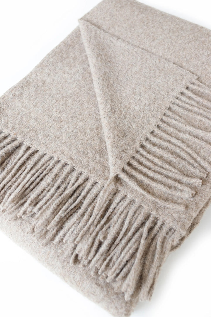 Cork Alpaca Wool Throw (Latte Melange)