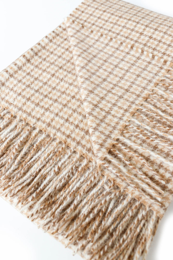 Glencoe Alpaca Wool Throw (Ivory, Camel & Sand)