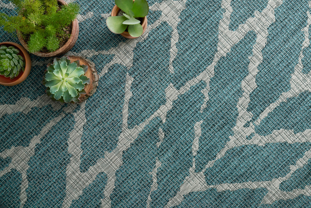 Loloi Isle Teal / Grey Indoor/Outdoor Accent Rug (IE-02)