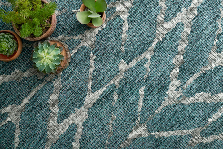 Loloi Isle Teal / Grey Indoor/Outdoor Accent Rug (IE-02)