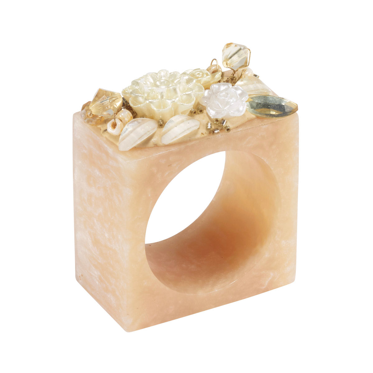 Ivory Petal Napkin Rings Set of 4