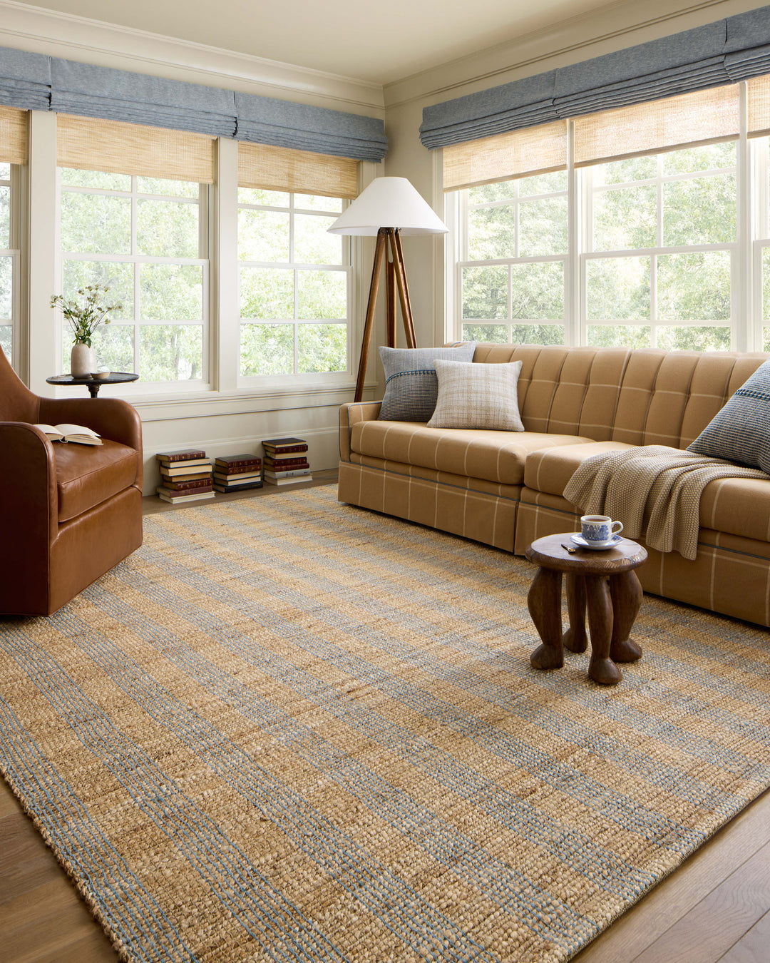 Chris Loves Julia x Loloi Judy Natural / Sky Accent Rug (JUD-04)