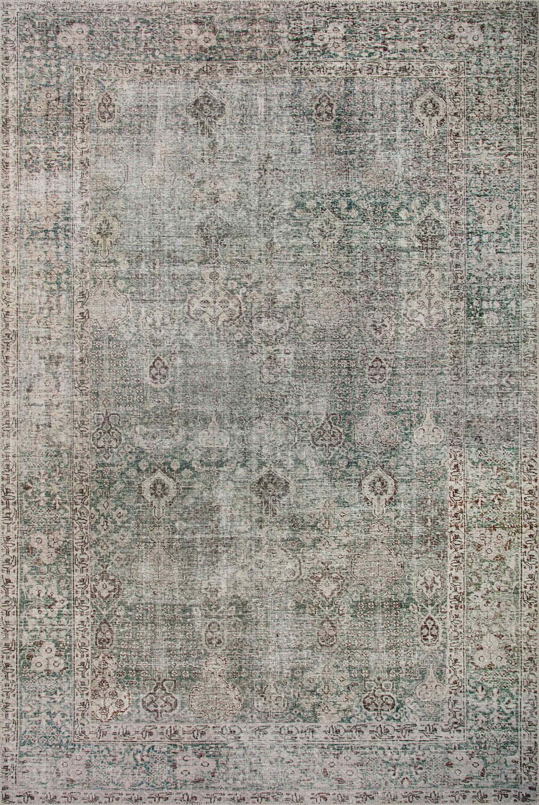 Chris Loves Julia x Loloi Jules Emerald / Antique Ivory Accent Rug (JUL-08)