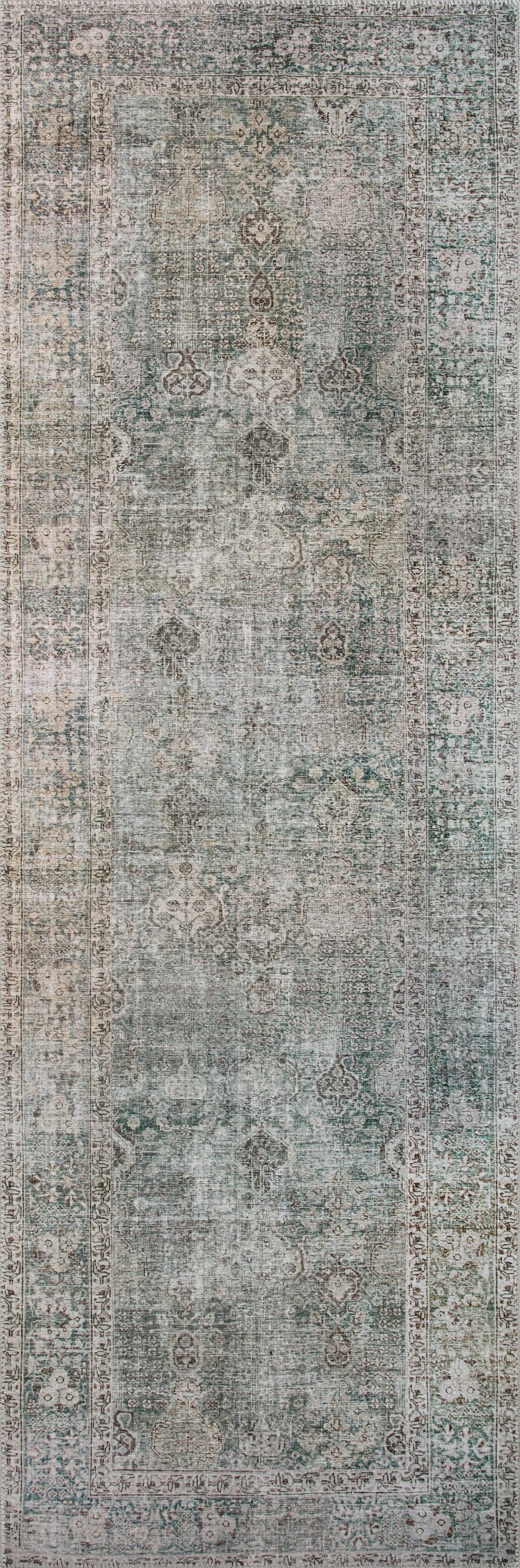 Chris Loves Julia x Loloi Jules Emerald / Antique Ivory Accent Rug (JUL-08)