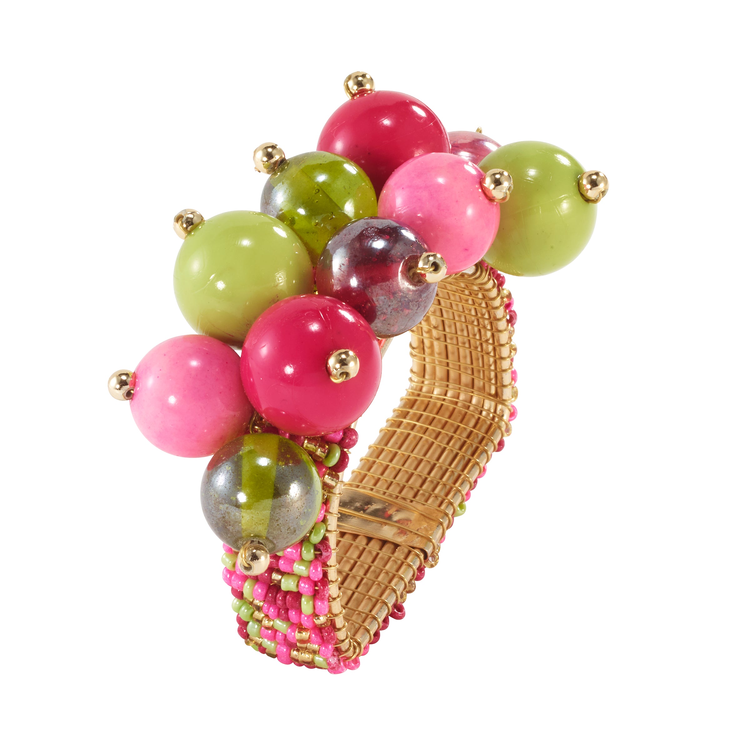 Jubilant Napkin Rings (Pink/Green) Set/4