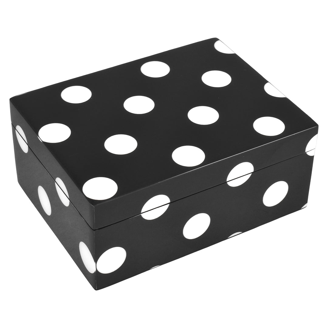 Lacquer Medium Box (White Polka Dot Design)