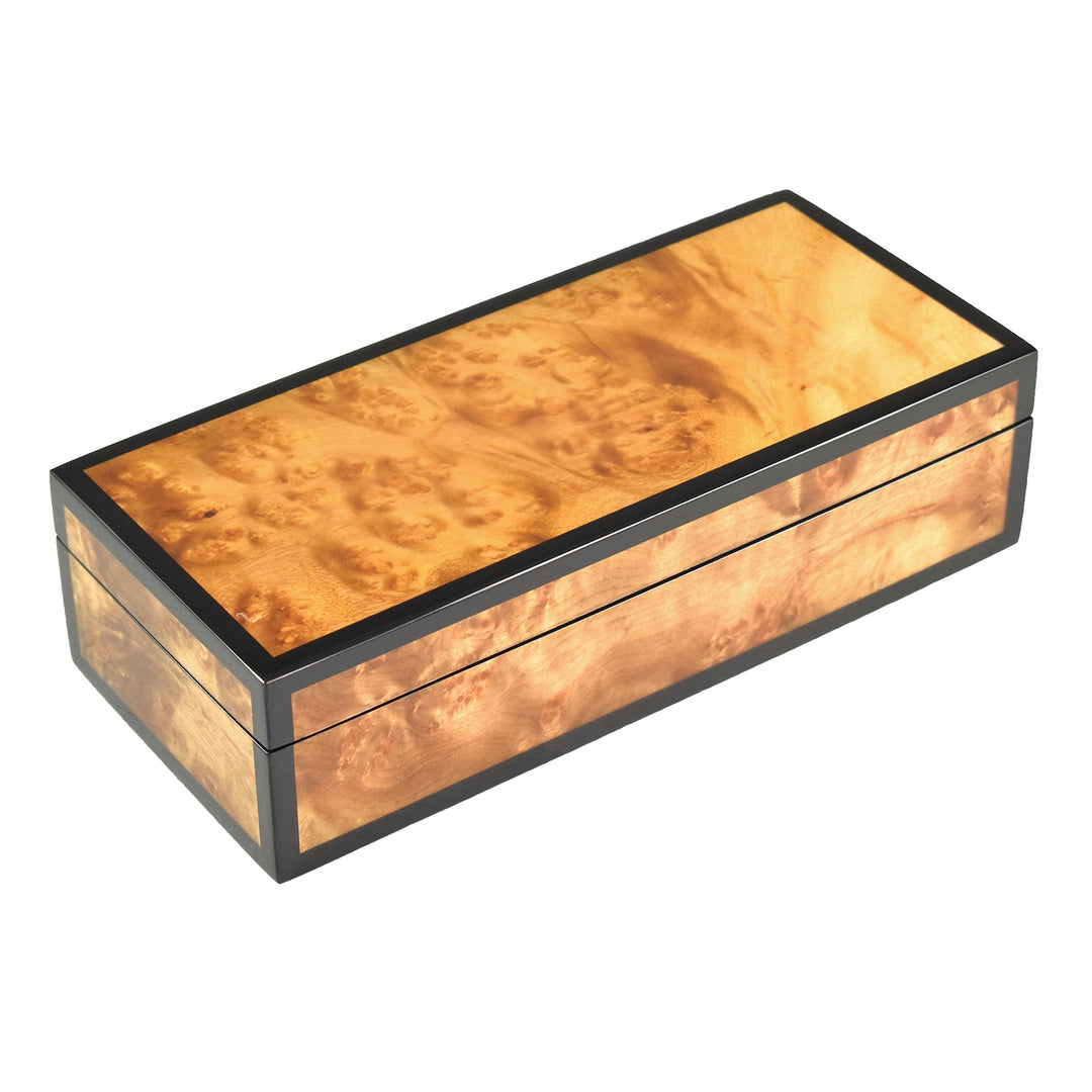 Lacquer Long 9" Pencil Box (Walnut Burl)