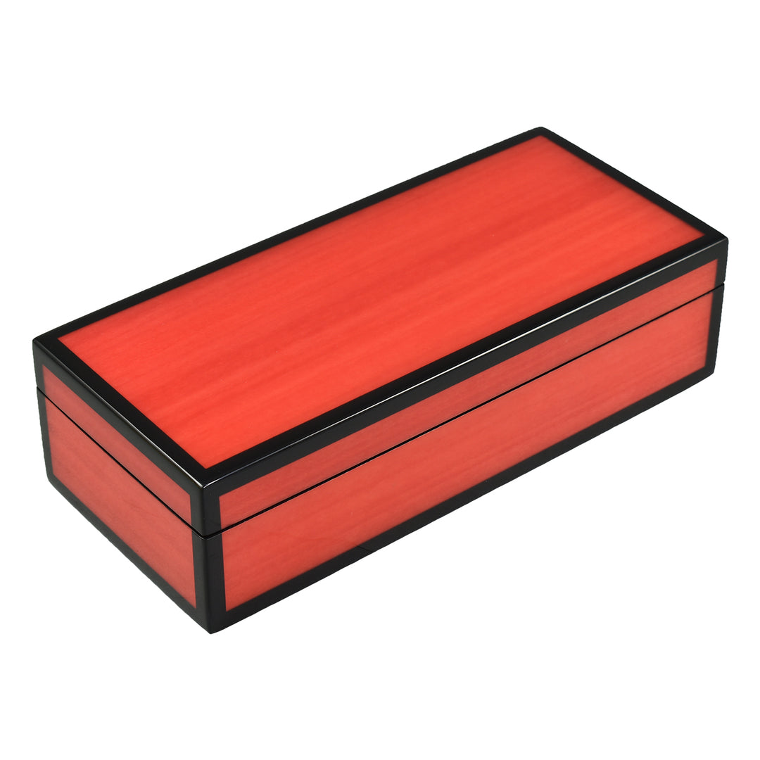 Lacquer Long 9" Pencil Box (Red Tulipwood)