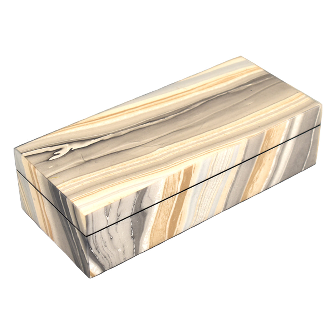 Lacquer Long 9" Pencil Box (Tucson Paper Inlay)