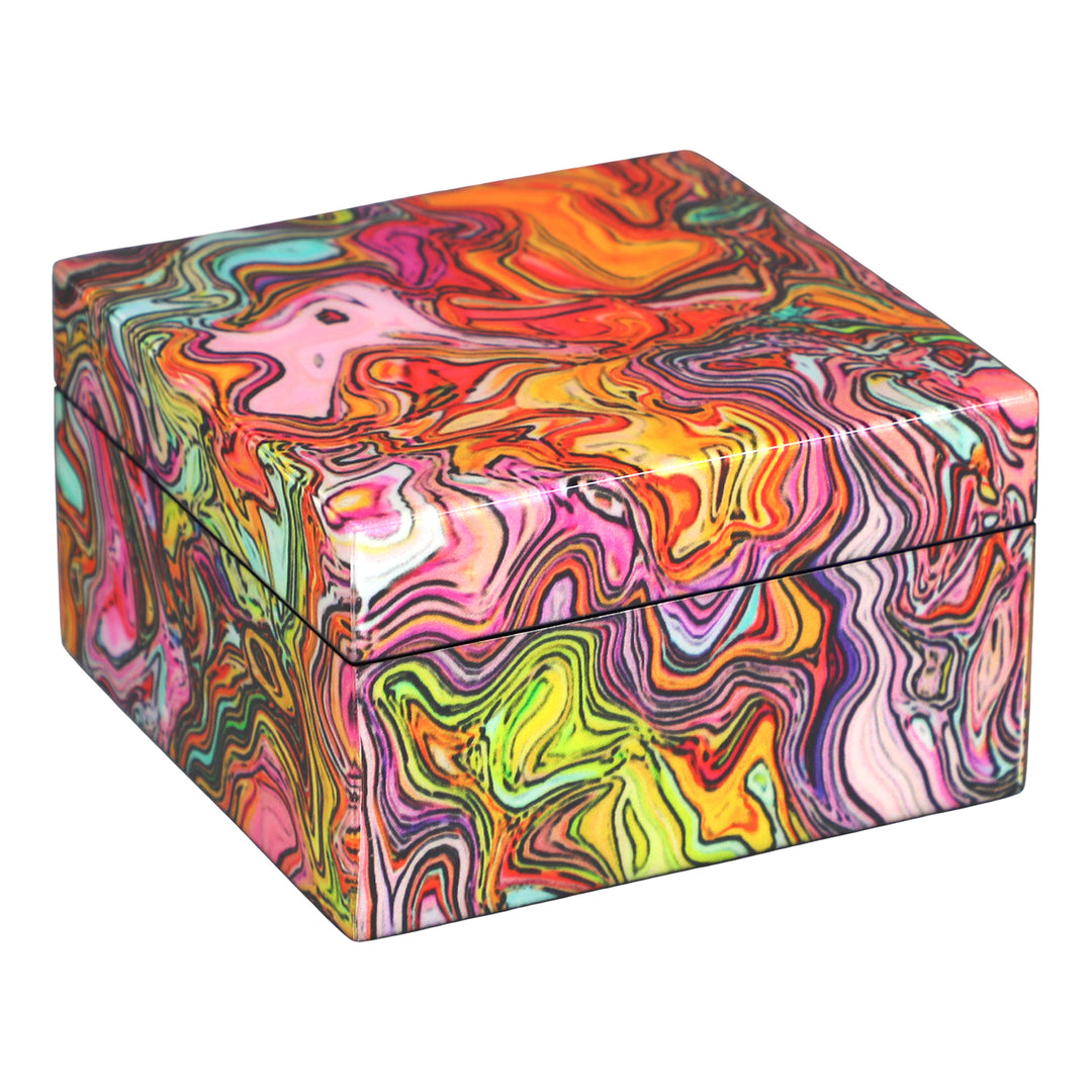 Lacquer Small Square Box (Terrain Pattern)