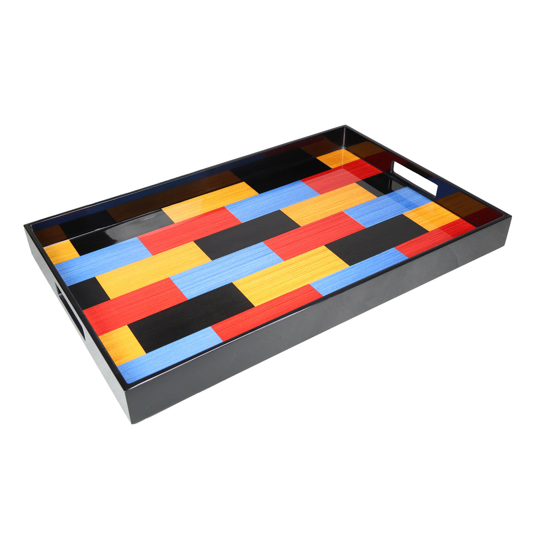 Lacquer Rectangle Tray (Colored Chips)