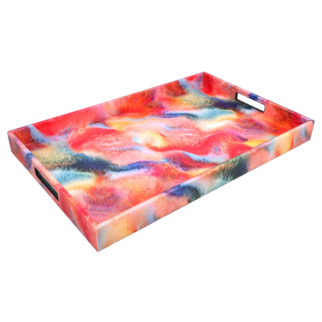 Lacquer Rectangle Tray (Cosmos Design)