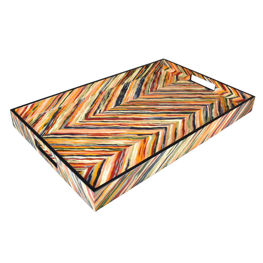 Lacquer Rectangle Tray (Tiger Pattern)