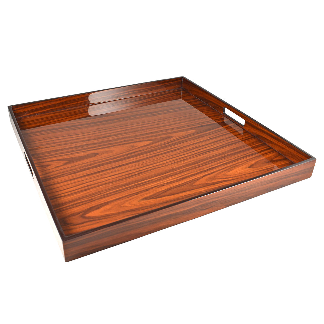 Lacquer Large Square Tray (Rosewood & Brown)