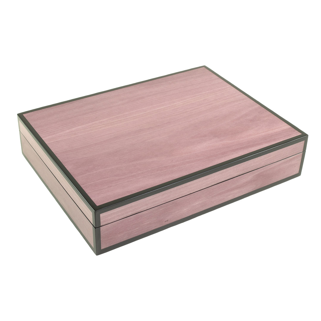 Lacquer Long Stationery Box 12" (Purple Tulipwood)
