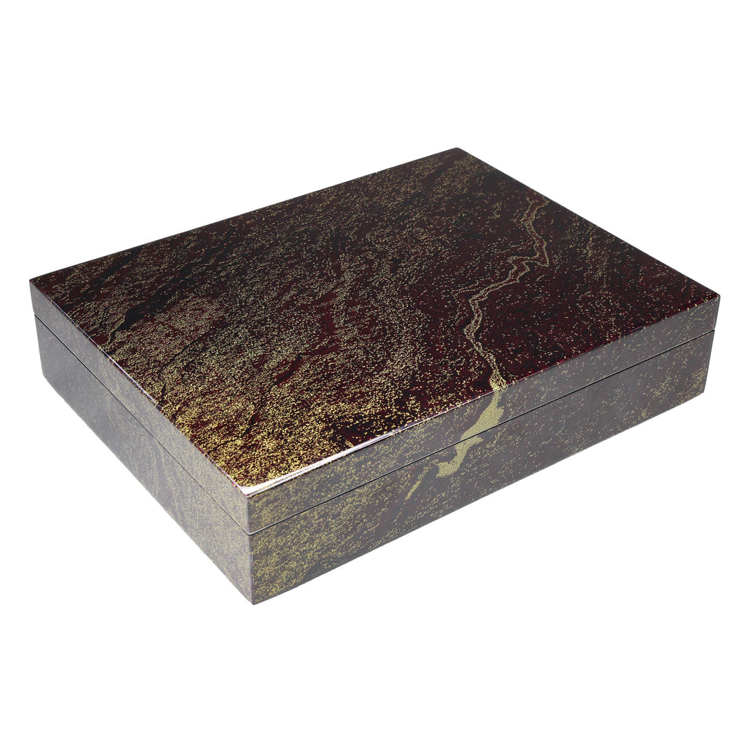 Lacquer Hinged 12.5" Small Square Box (Star Dust Design)