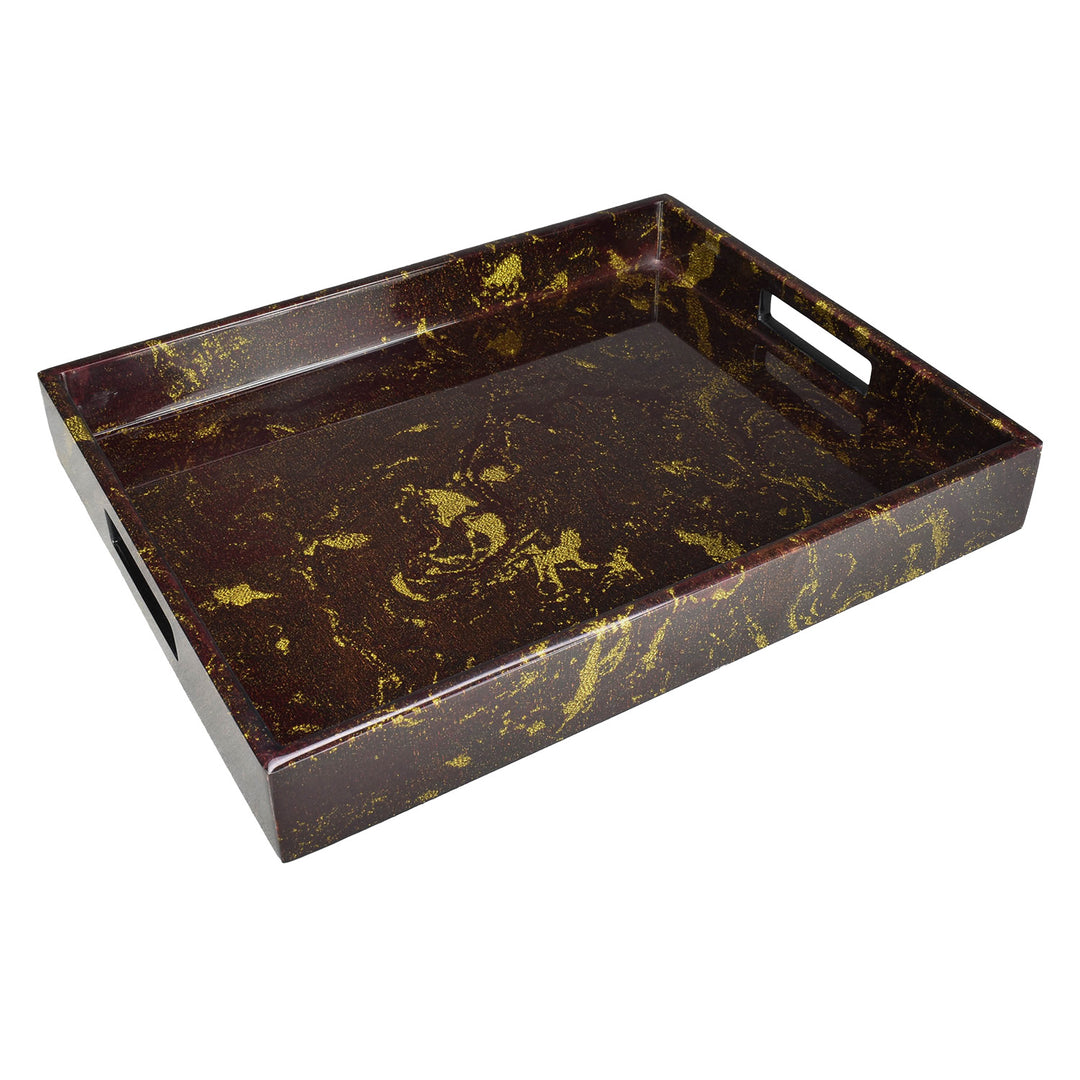 Lacquer Small Rectangle Tray (Star Dust Design)