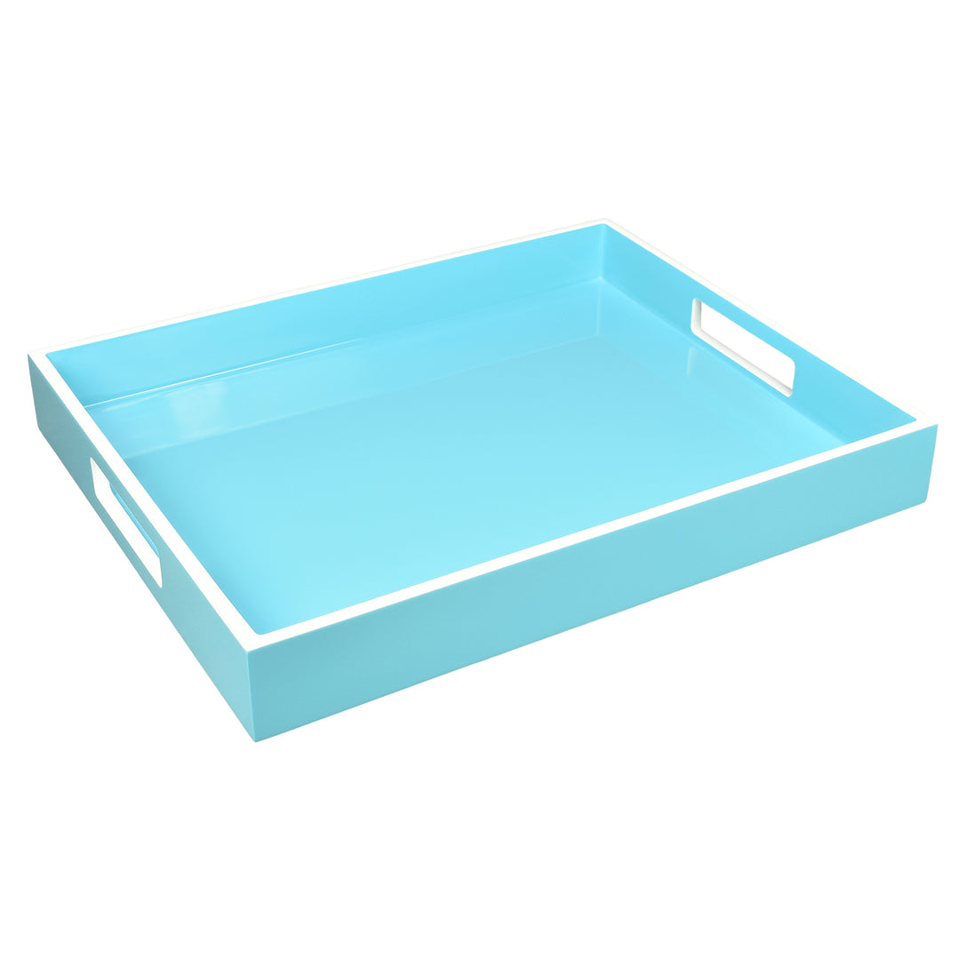 Lacquer Small Rectangle Tray 15" (Sky Blue)