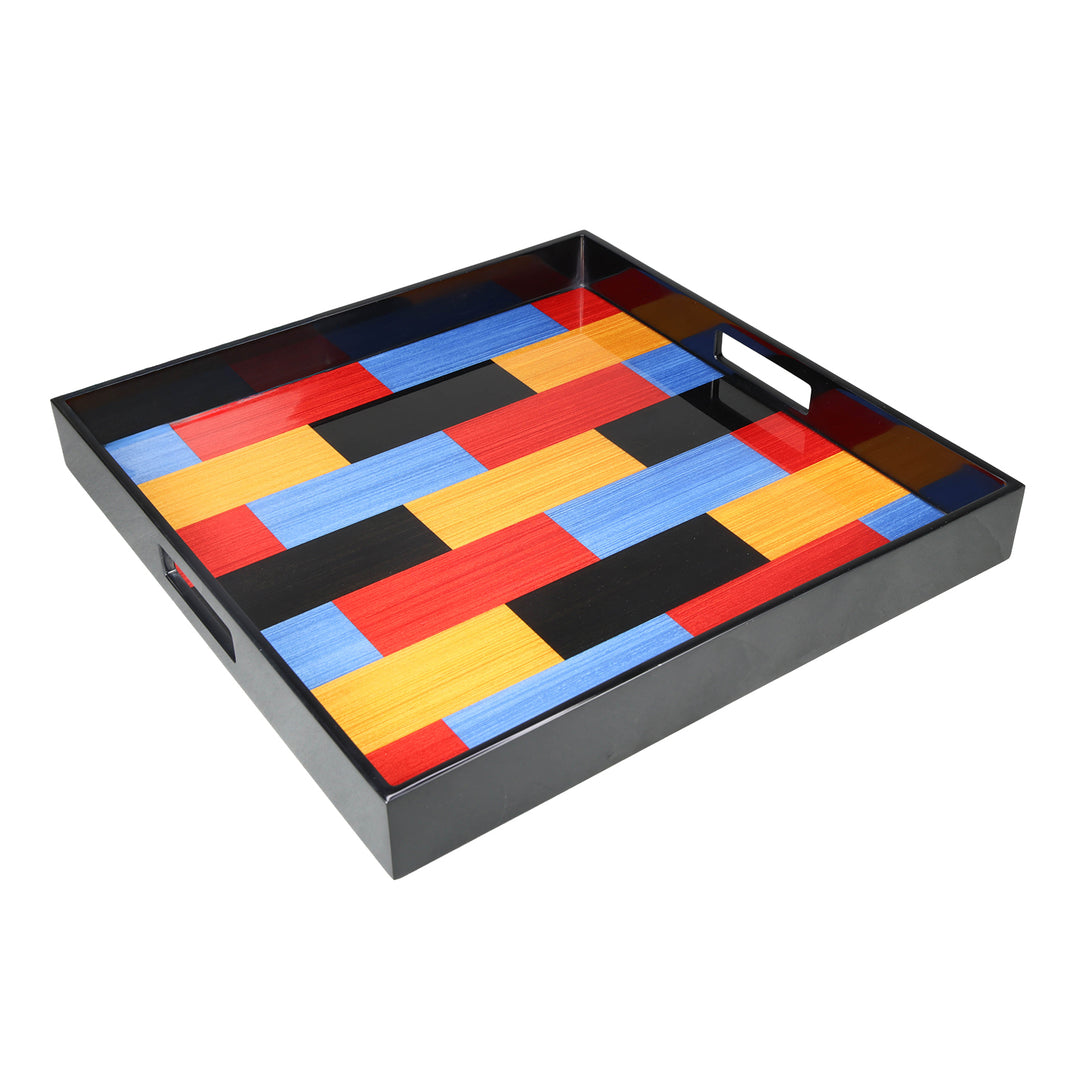 Lacquer Square Tray (Colored Chips)