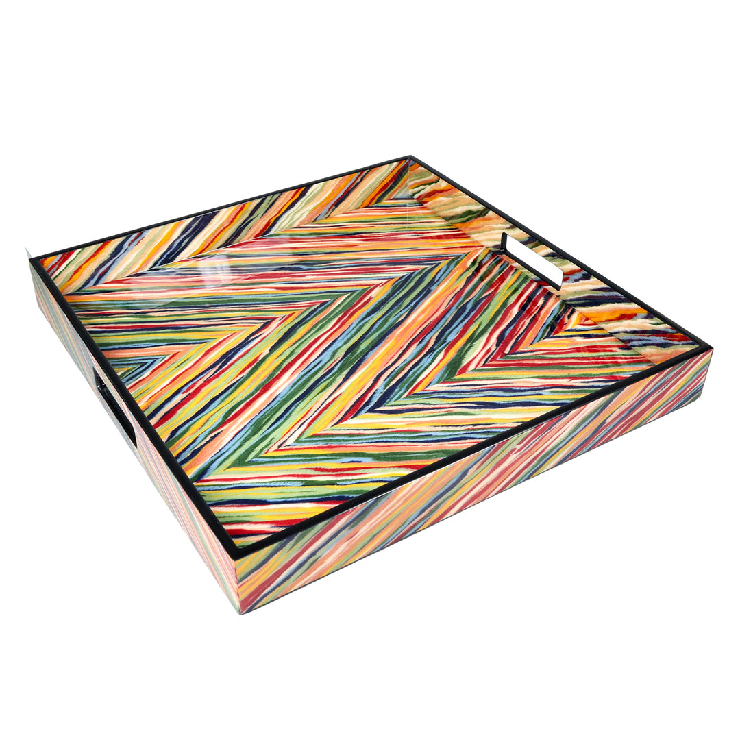 Lacquer Square Tray (Tiger Pattern)