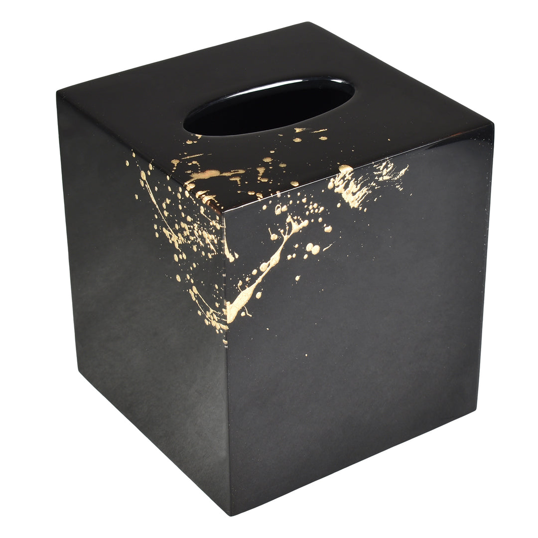 Artful Gold with Black Lacquer Tissue Box