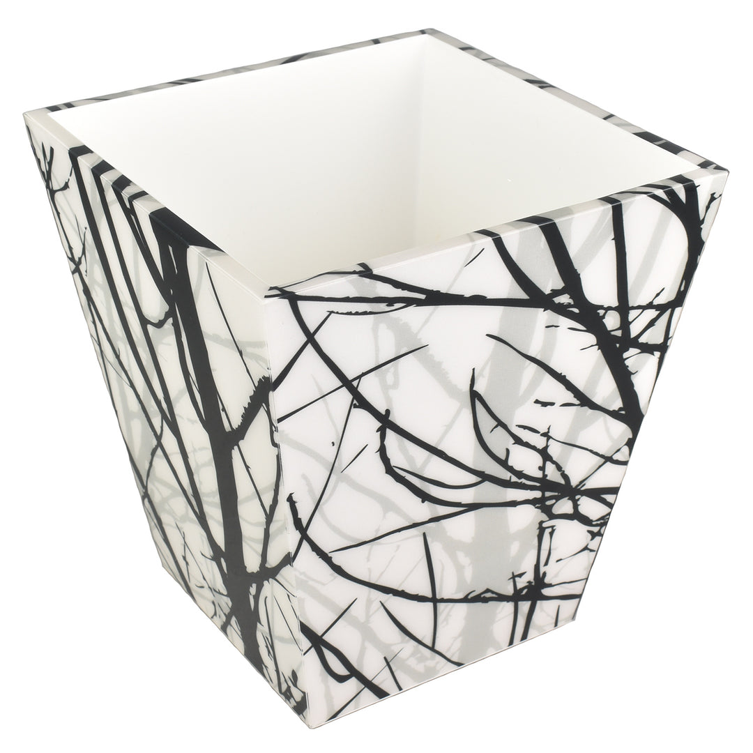 Trees Design Lacquer Waste Basket