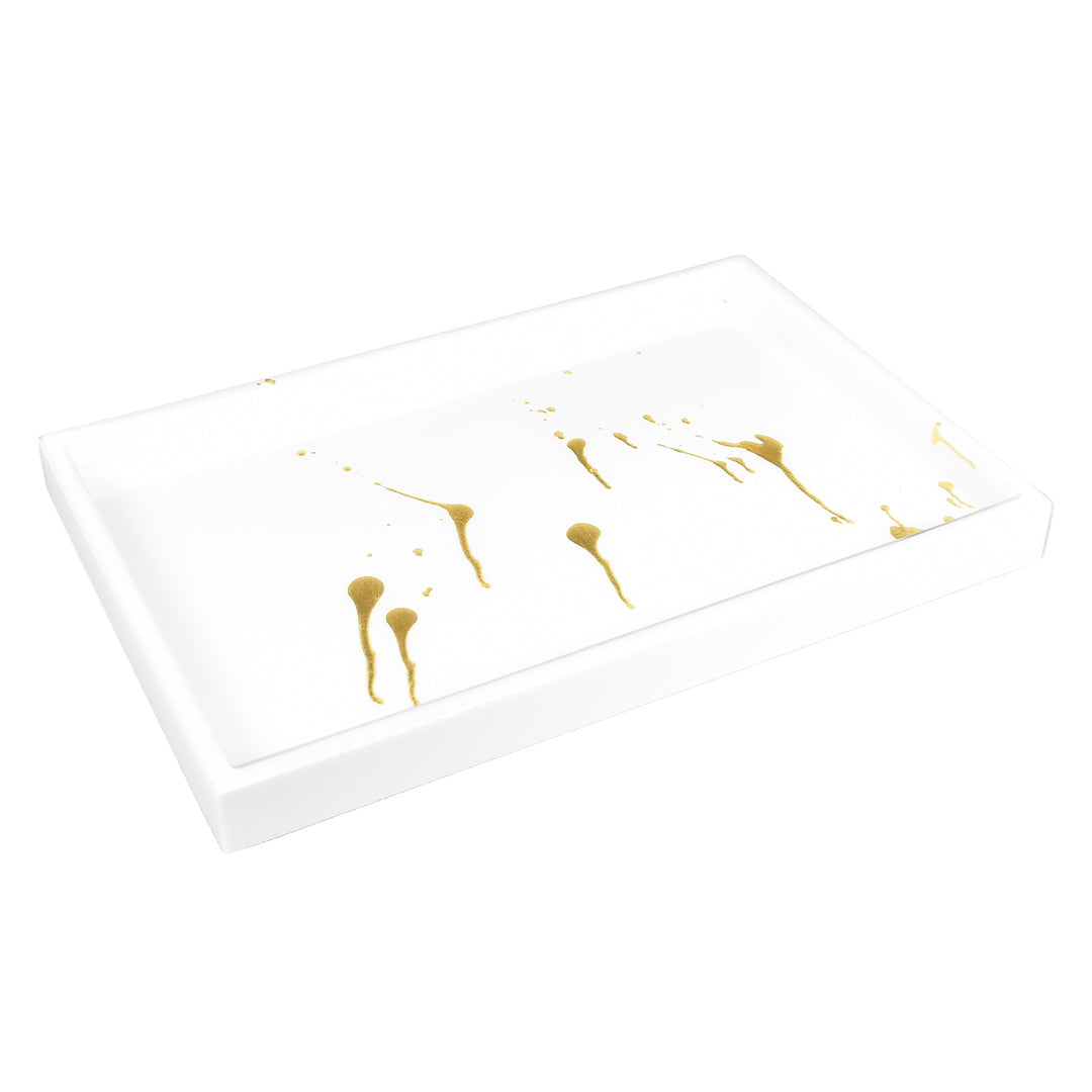 Artful Gold with White Lacquer Bathroom Accessories