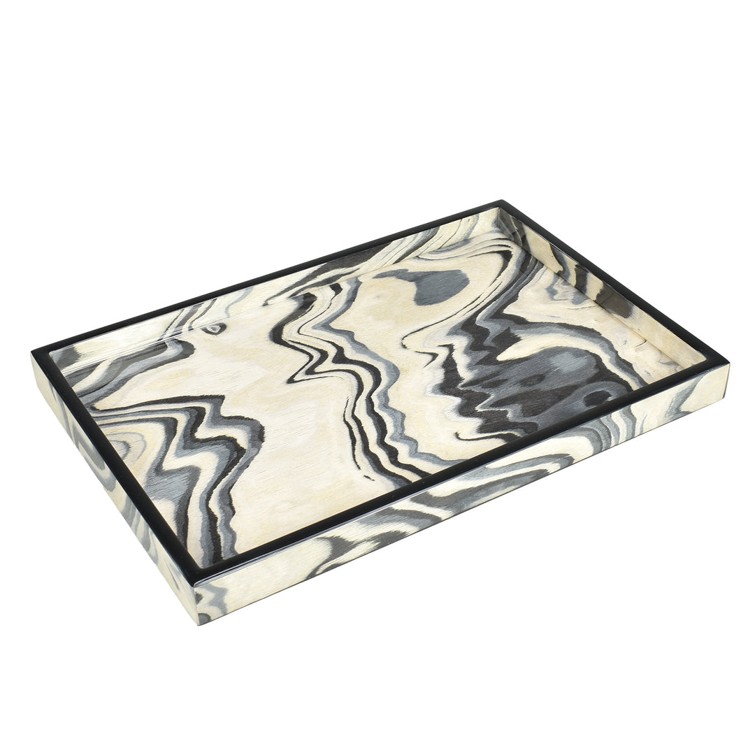 Lacquer Vanity Tray (Landscape with Black Trim)
