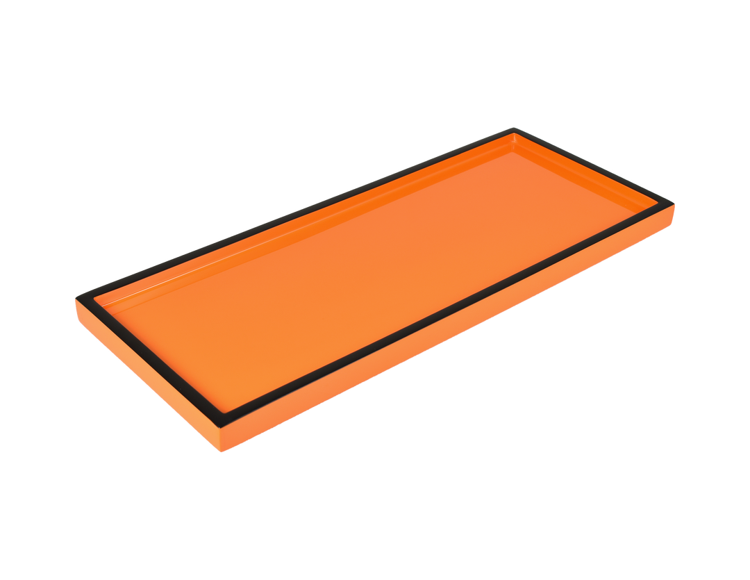 Orange & Black Lacquer Bathroom Accessories
