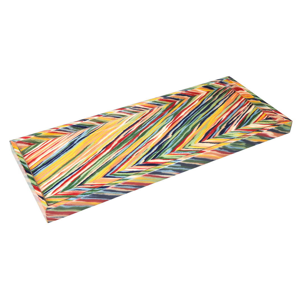 Tiger Pattern Lacquer Long Vanity Tray