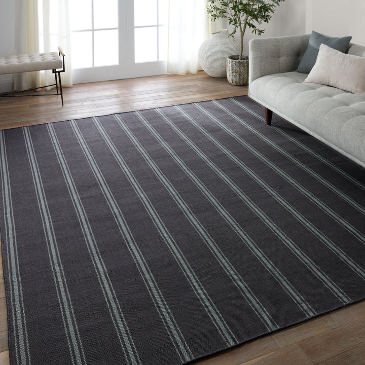 Barclay Butera by Jaipur Living Memento Handmade Indoor/Outdoor Striped Navy/ Light Blue Area Rug  (LAGUNA - LAG02)