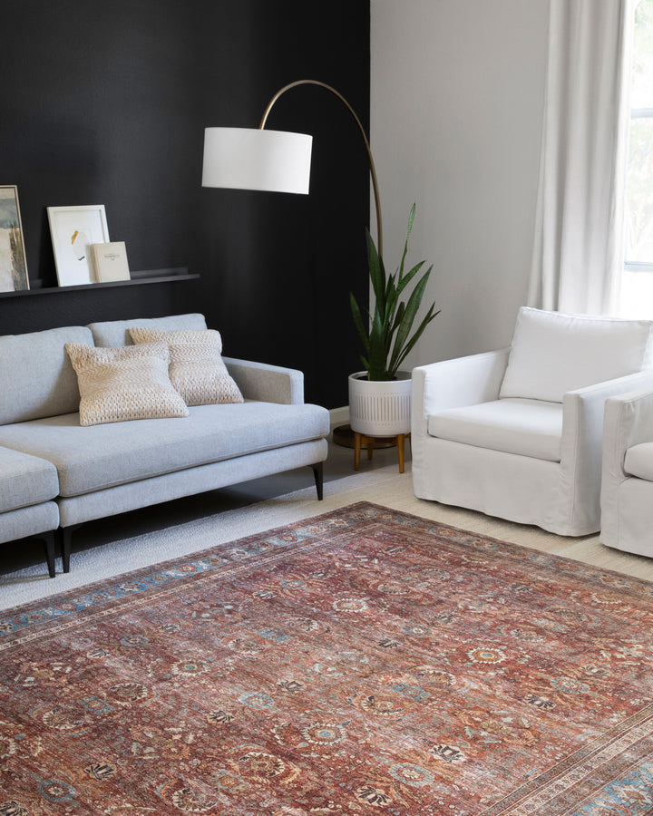 Loloi Layla Brick / Blue Accent Rug (LAY-01)