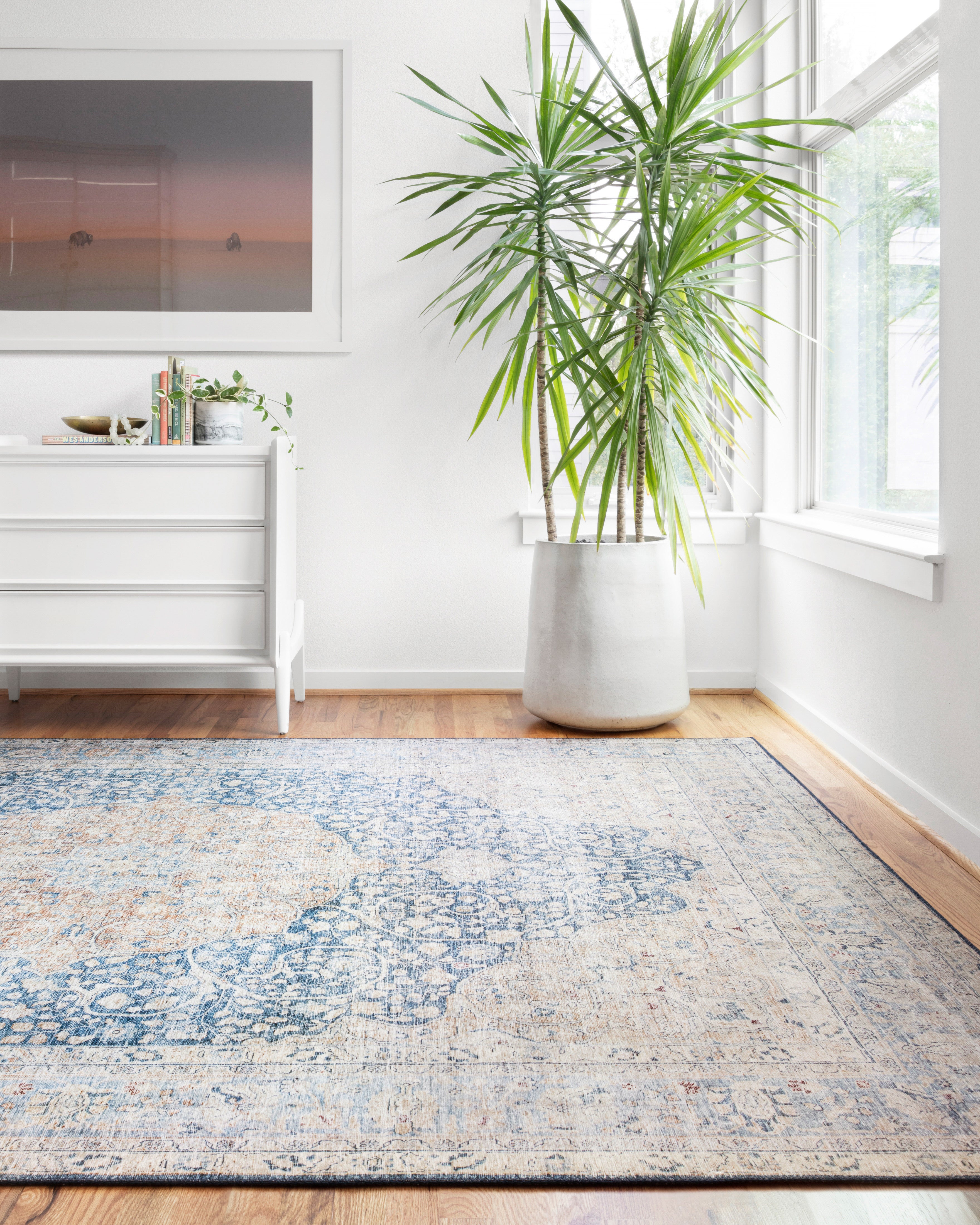 Loloi Layla Blue / Tangerine Accent Rug (LAY-07) – Hudson & Vine