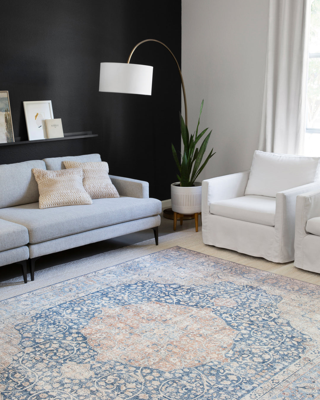 Loloi Layla Blue / Tangerine Accent Rug (LAY-07)