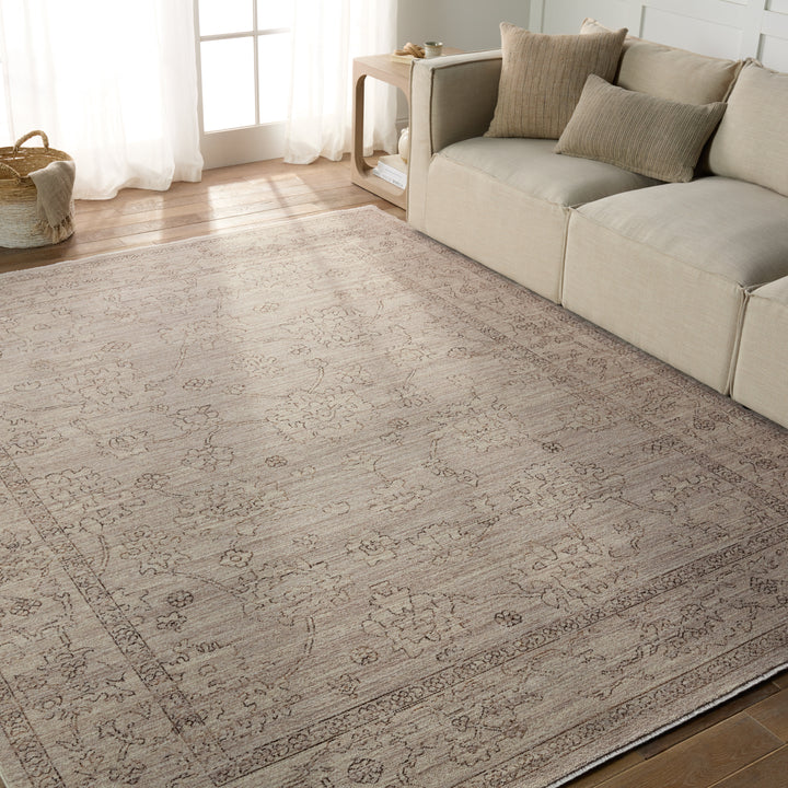 Vibe by Jaipur Living Camille Floral Gray/ Brown Area Rug (LEILA - LEI02)