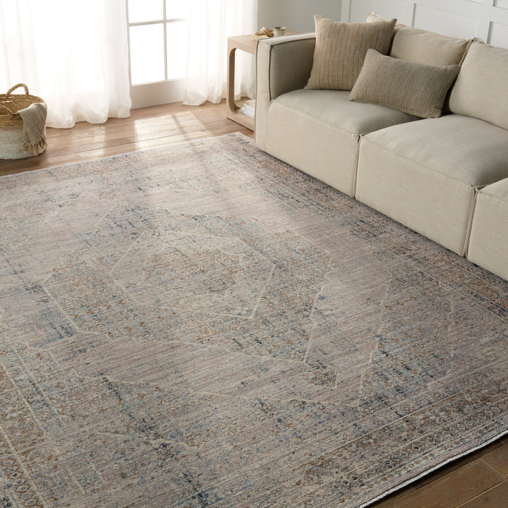 Vibe by Jaipur Living Emory Medallion Taupe/ Blue Area Rug (LEILA - LEI05)