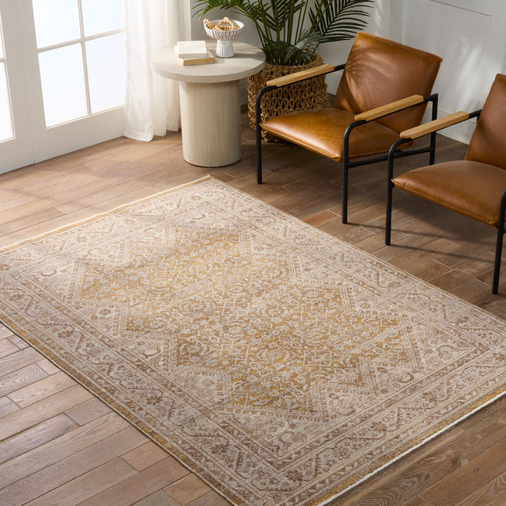 Vibe by Jaipur Living Harriet Medallion Gold/ Light Gray Area Rug (LEILA - LEI06)