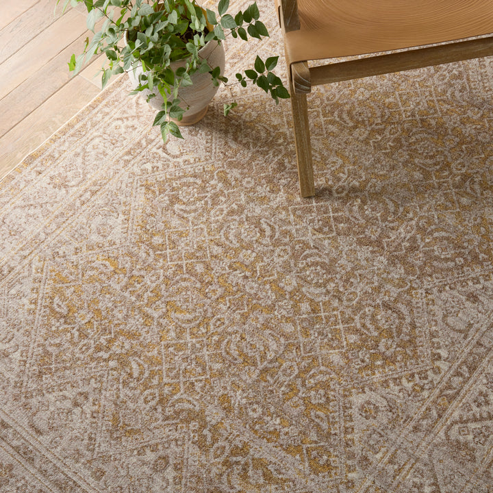 Vibe by Jaipur Living Harriet Medallion Gold/ Light Gray Area Rug (LEILA - LEI06)