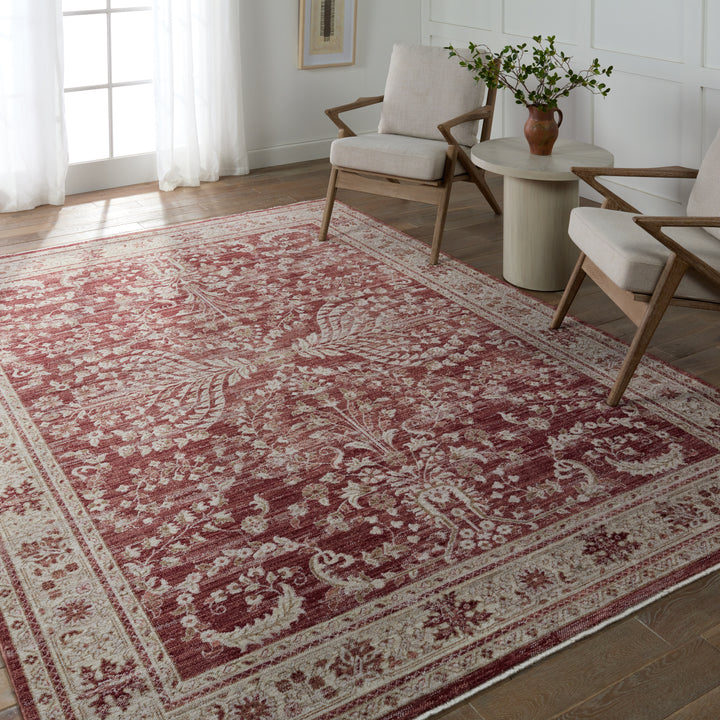 Vibe by Jaipur Living Katarina Floral Red/ Light Gray Area Rug (LEILA - LEI07)